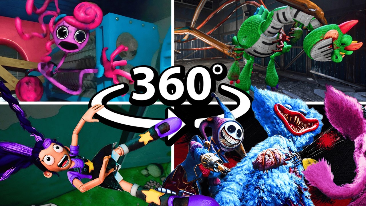 360&deg; YOU ARE The Playtime BUTCHER! ALL BOSS DEATHS in VR Poppy Playtime 1-5