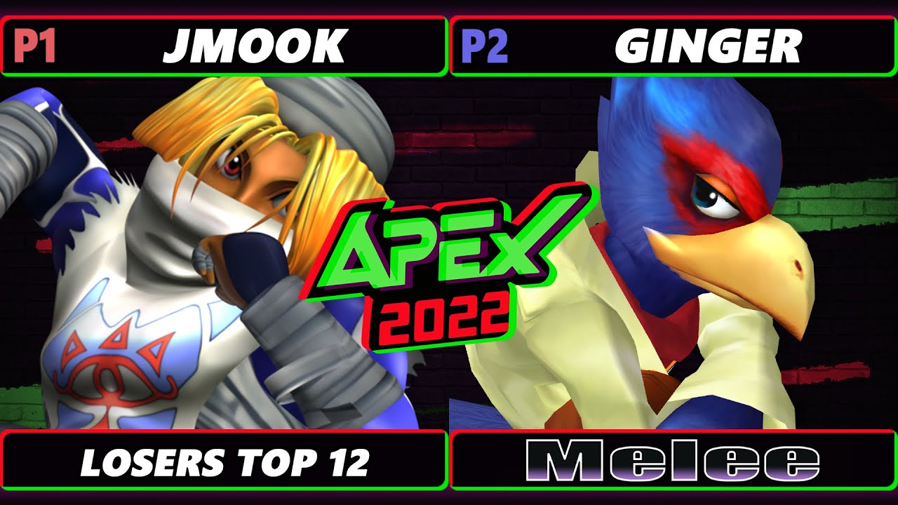 Apex 2022 Top 12 - Jmook (Sheik) Vs. Ginger (Falco) SSBM Melee Tournament