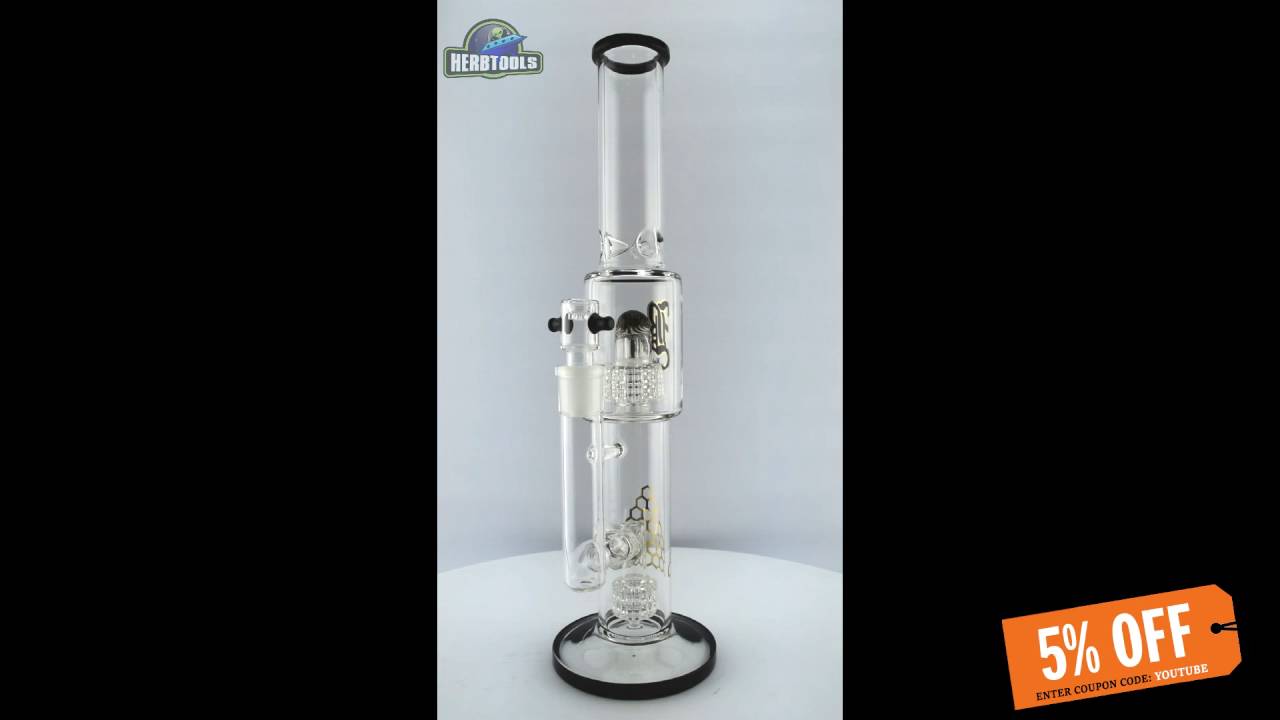 BLACK LEAF 2X DRUM PERCOLATOR BONG [HD] [HERBTOOLS]