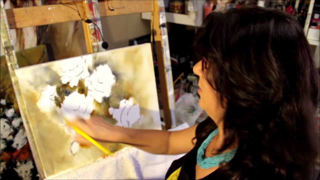 Como pintar rosas - processo completo PINTURA ACRÍLICA