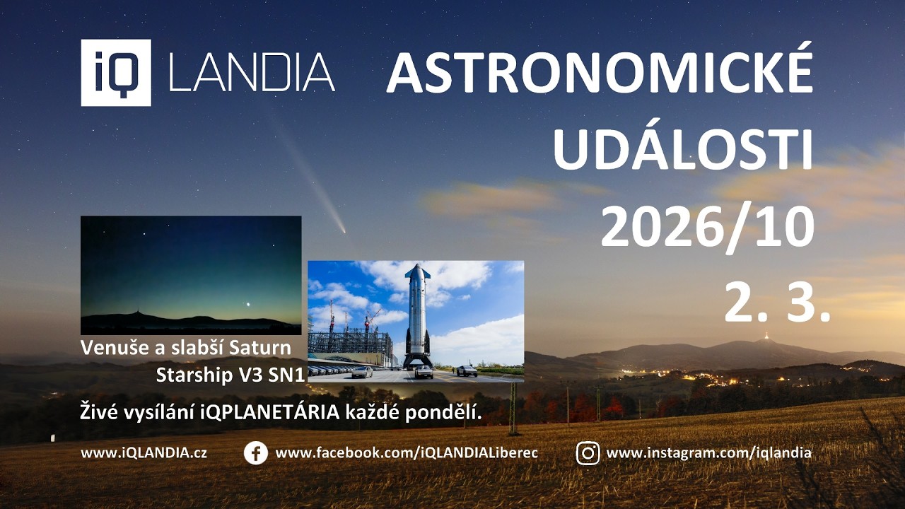Astronomické události 2026/10 (+hvězdárny a planetária severozápadu Čech)
