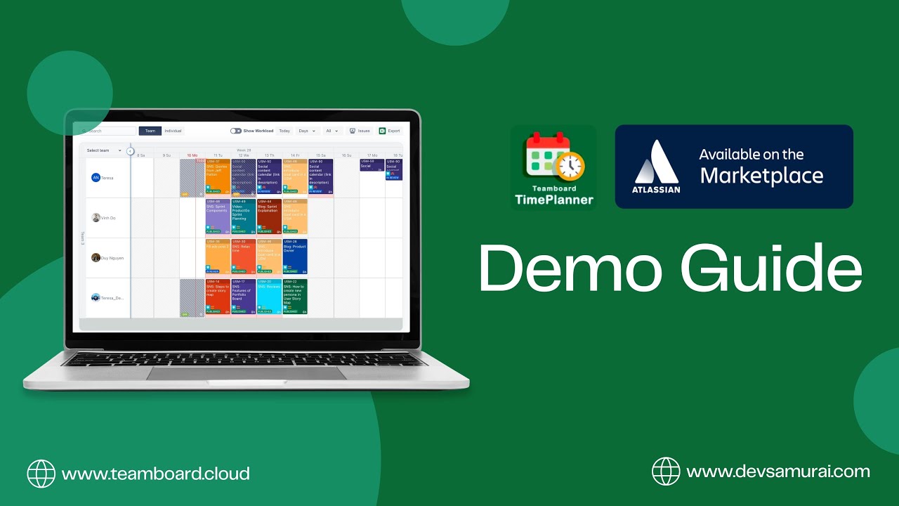 Demo Guide: TeamBoard TimePlanner | Time Tracking, Timesheet, Resource Planning & Cost for Jira