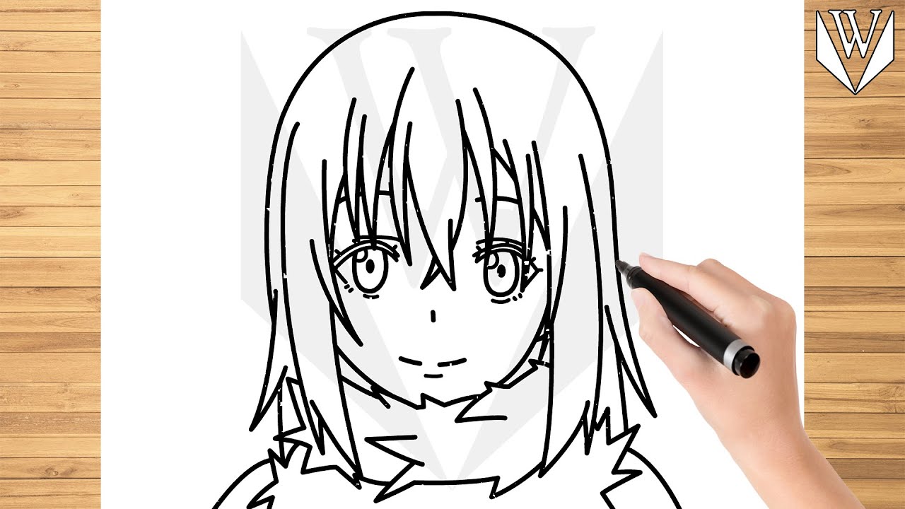 как нарисовать римуру то время я возродился слайм легко шаг за шагом для детей