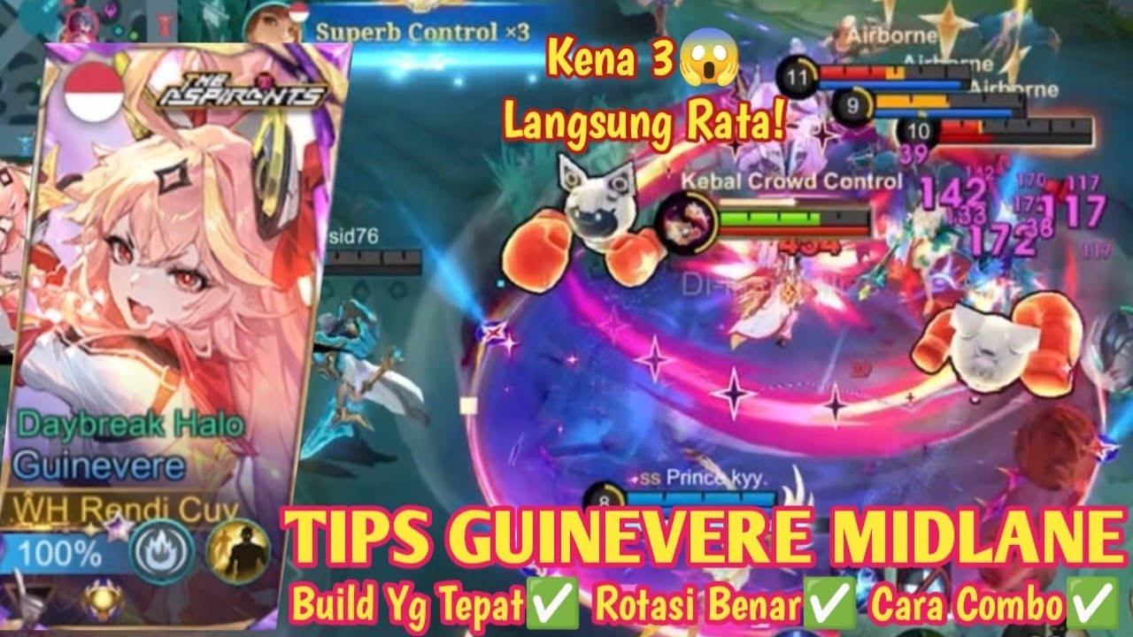 TUTORIAL GUINEVERE MIDLANE! PENJELASAN BUILD & ROTASINYA! BUILD GUINEVERE TERSAKIT 2025 - MLBB