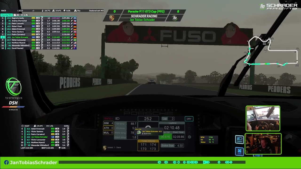 IRACING 2025 I Schrader Racing I Porsche Cup fixed I Bathurst I P6 (Startgrid P12) #tsshop