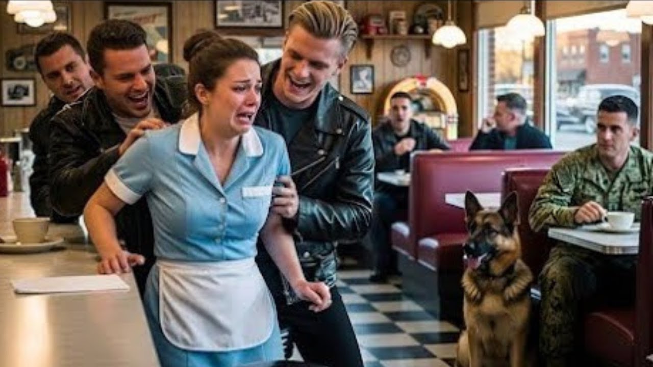 Бандиты издеваются над официанткой — но морской котик ВМС США и его немецкая овчарка всё видят