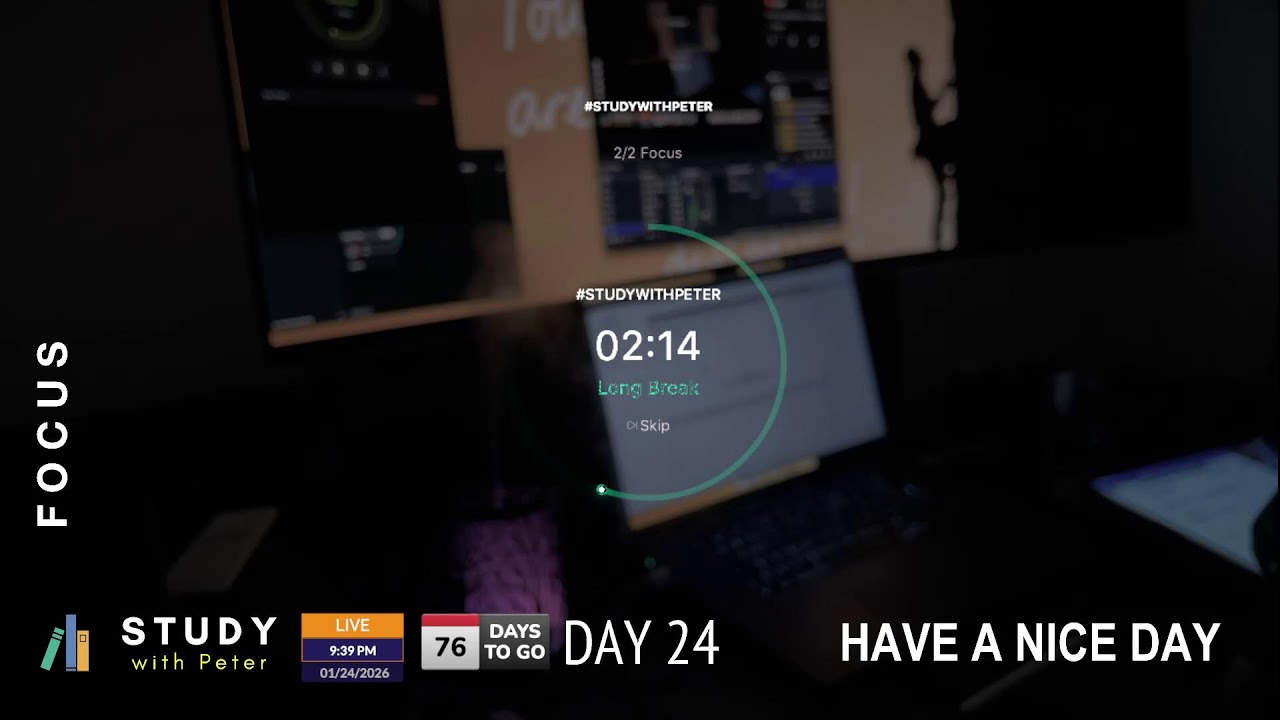 DAY 24 | Study With Me Live – #100DAYSOFLEARNING | Study With Peter