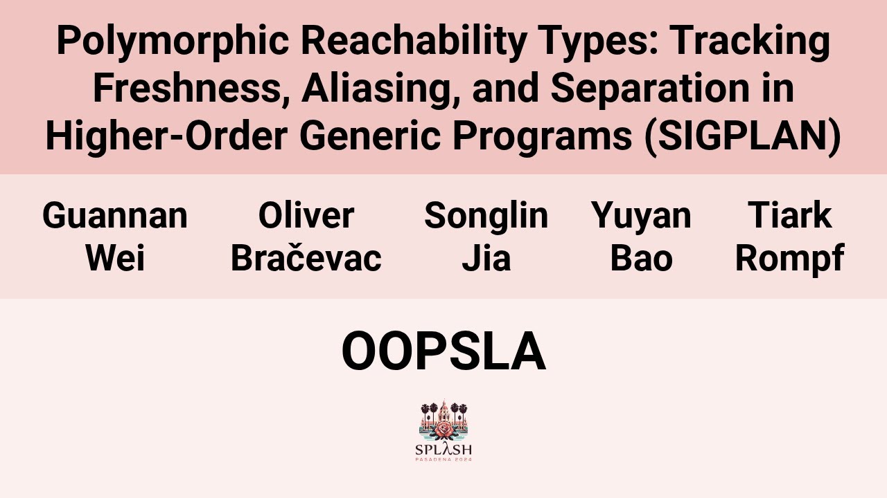 [OOPSLA24] Polymorphic Reachability Types: Tracking Freshness, Aliasing, and Separation in(&hellip;)