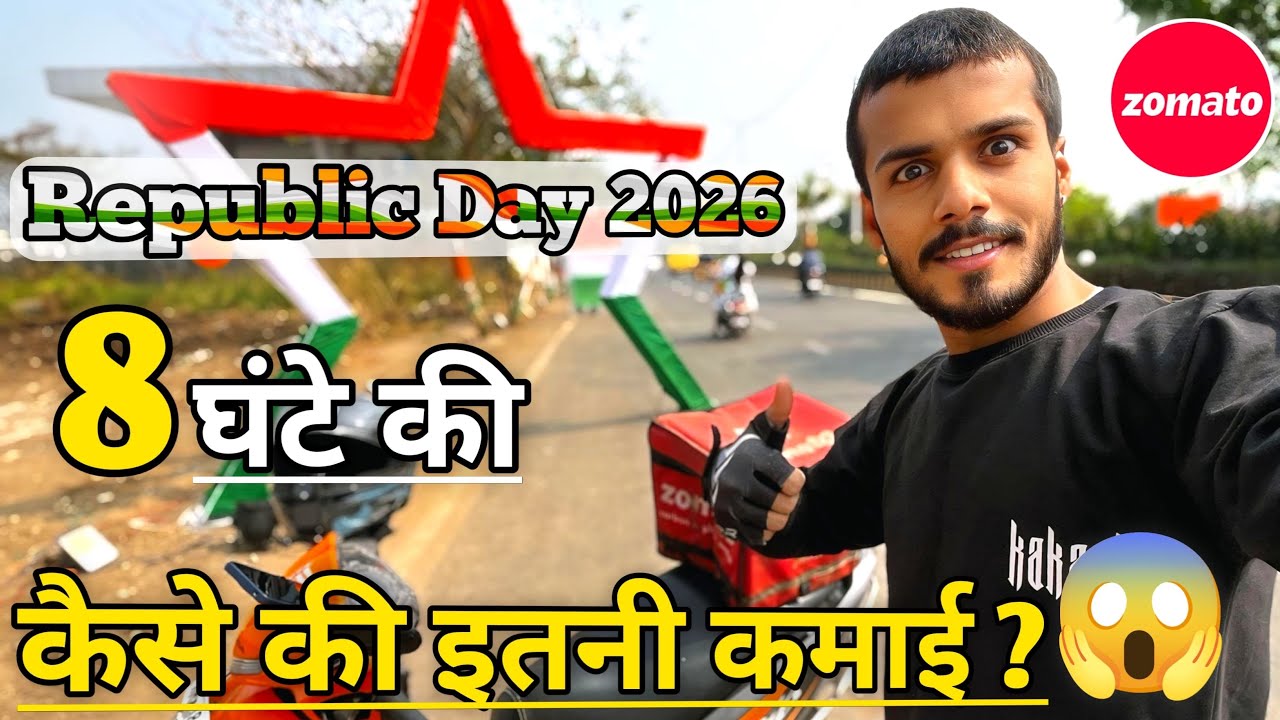 Working On Republic Day 🇮🇳 Zomato Delivery Boy 8 Hours Earnings 2026 || #republicday #zomato