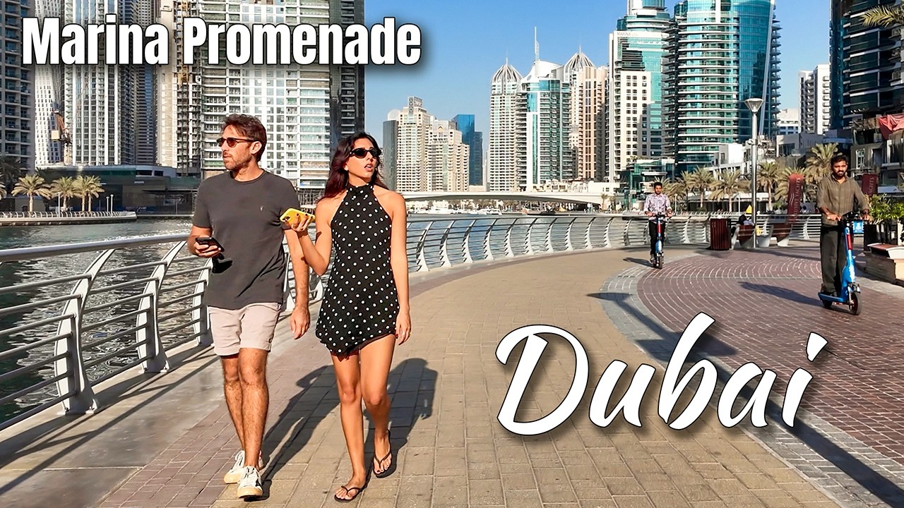 Why people are obsessed with this view. Dubai Marina 4K Ambiance walking tour in Dubai, UAE
