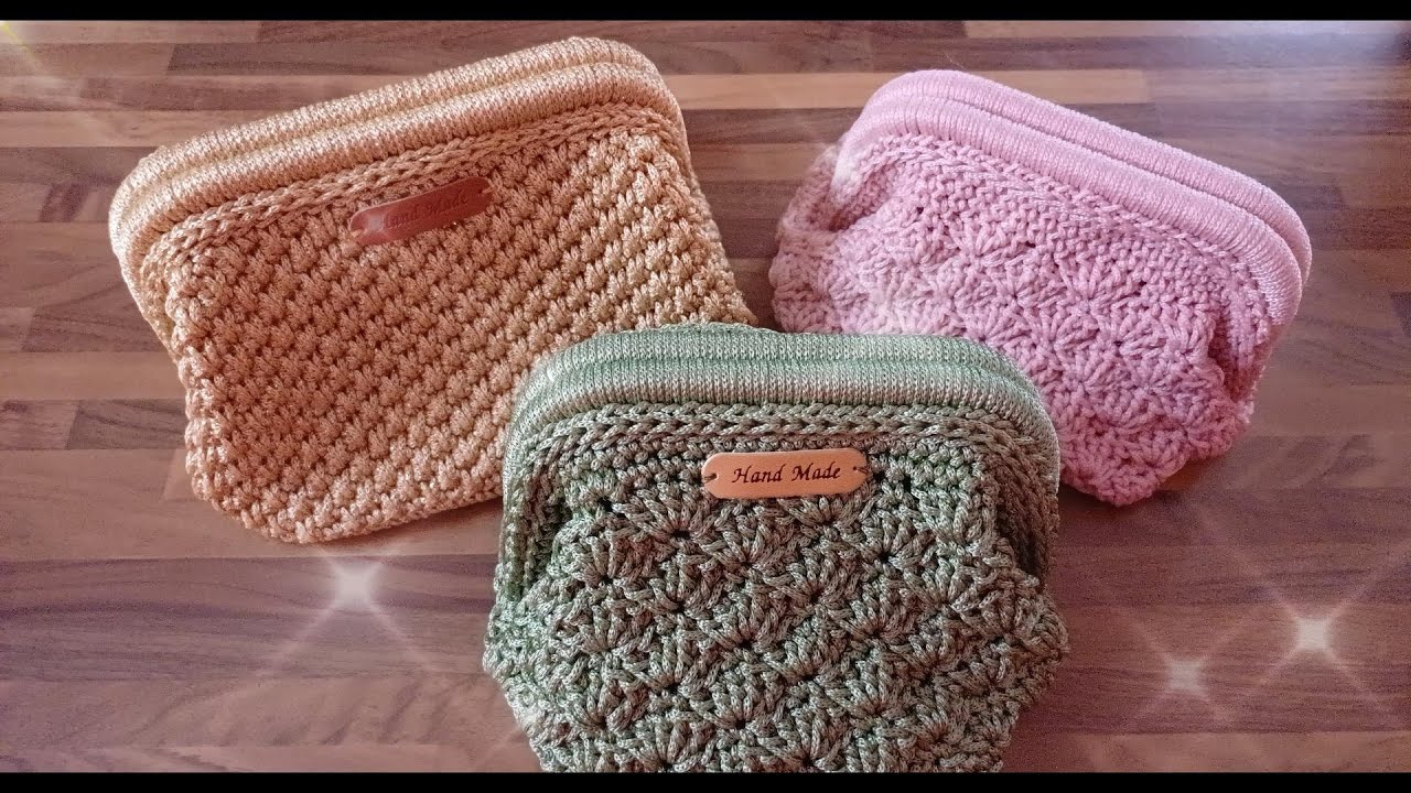 POCHETTE CON CLIC CLAC DA 16cm 👛🧶