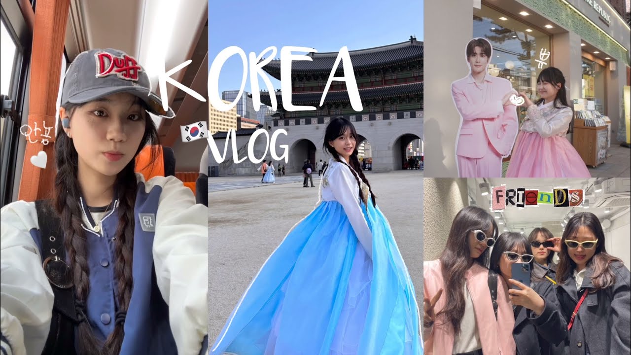 ENG)【韓国vlog】大学生らの3泊4日女子旅!!🇰🇷ひたすら爆食い,爆買いしてきた。カフェ, おすすめスポット, グルメ, 買い物🛍🐰🦦🐶🦊