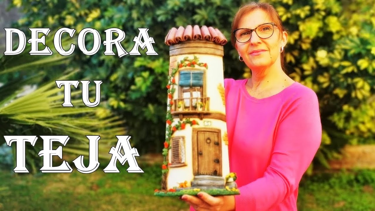 TEJA de BARRO DECORADA RÚSTICA con ALTO RELIEVE. DIY con pasta de secado al aire