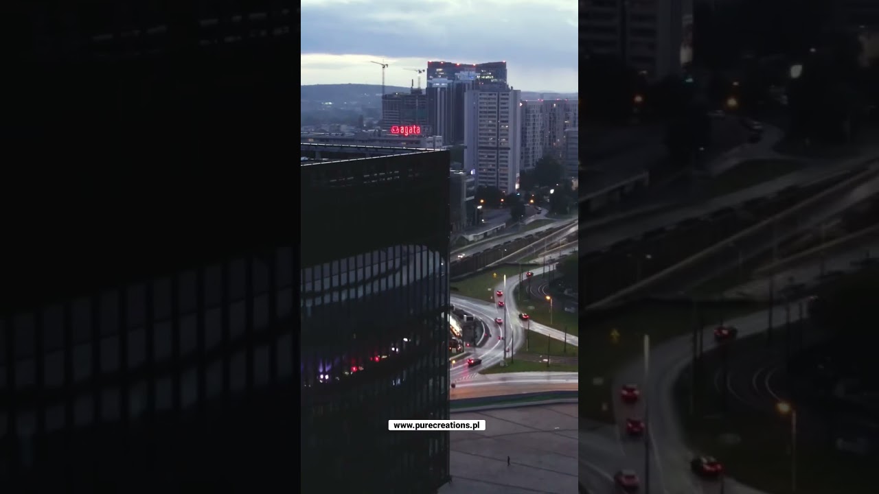 Katowice nocą / biurowce KTW / Katowicki Spodek zwiedzanie z DJI Air 2s #cinematic #katowice