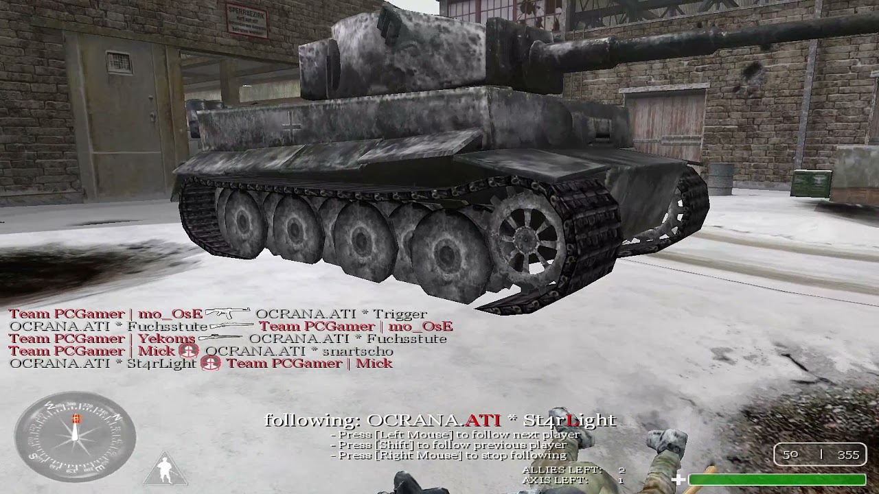 Team PCGamer vs. OCRANA.ATI Call of Duty 1 match mp_railyard