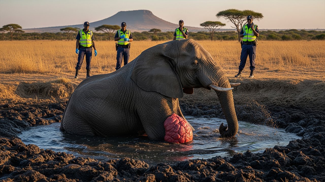 Rescuing a baby elephant with a hurt leg after getting separated from the herd