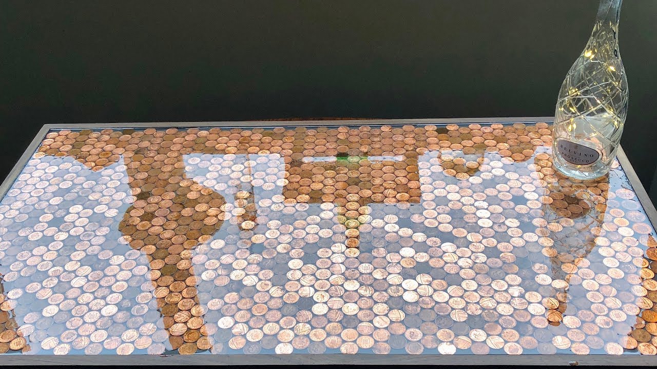 Making a walnut / resin table top for pennies