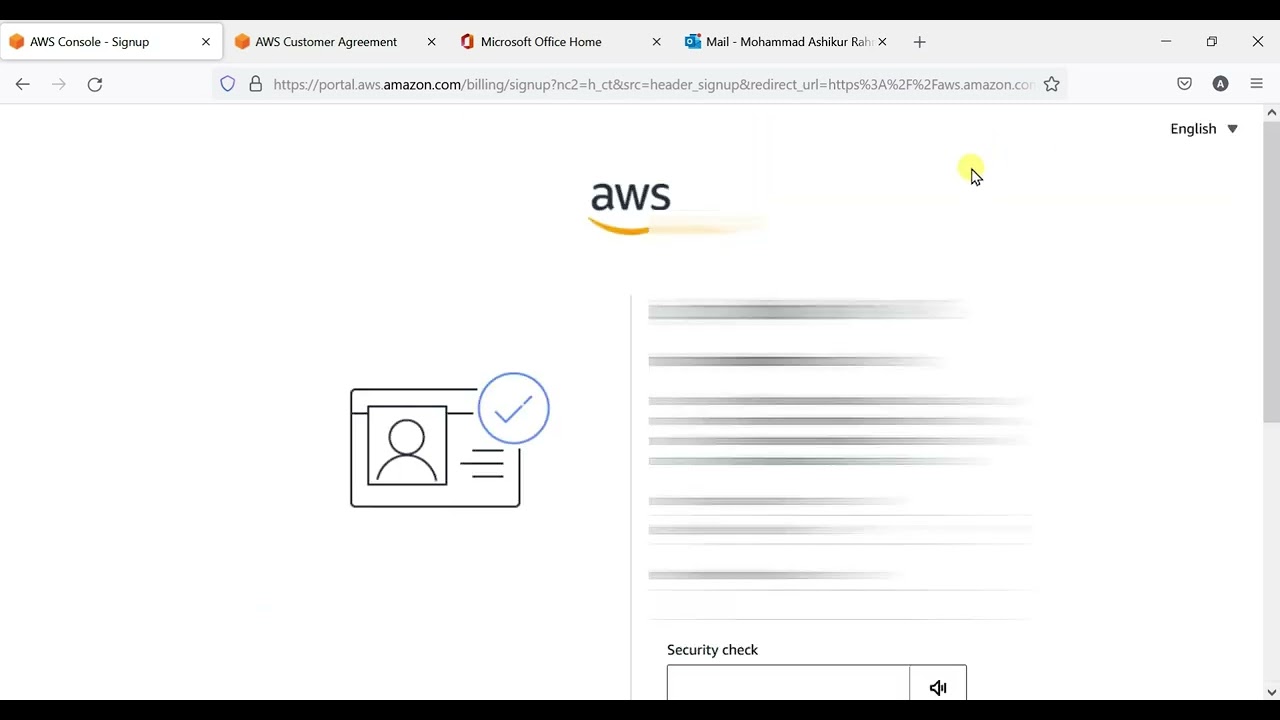 Creating amazon aws account | amazon aws signup procedure