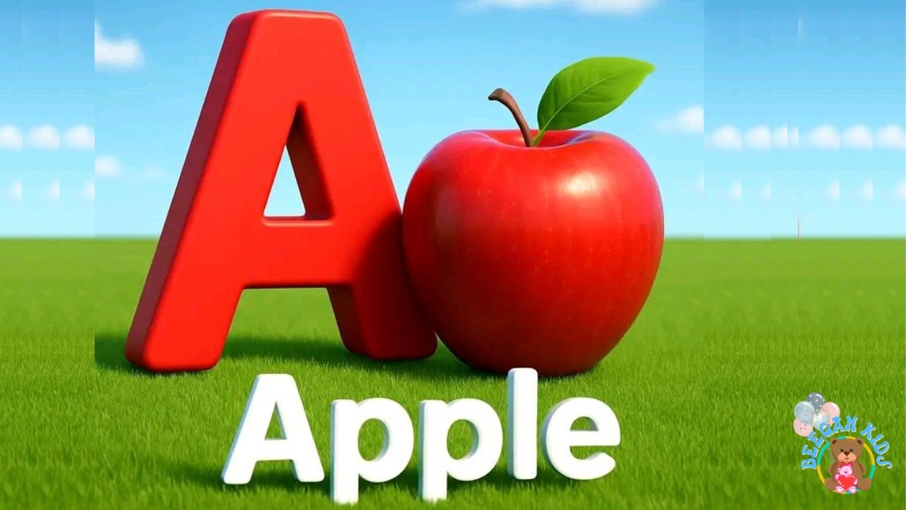 A FOR APPLE 🍎 | Learn ABC | Learning The Letters and English Vocabulary for Preschool | #BEEQANKIDS
