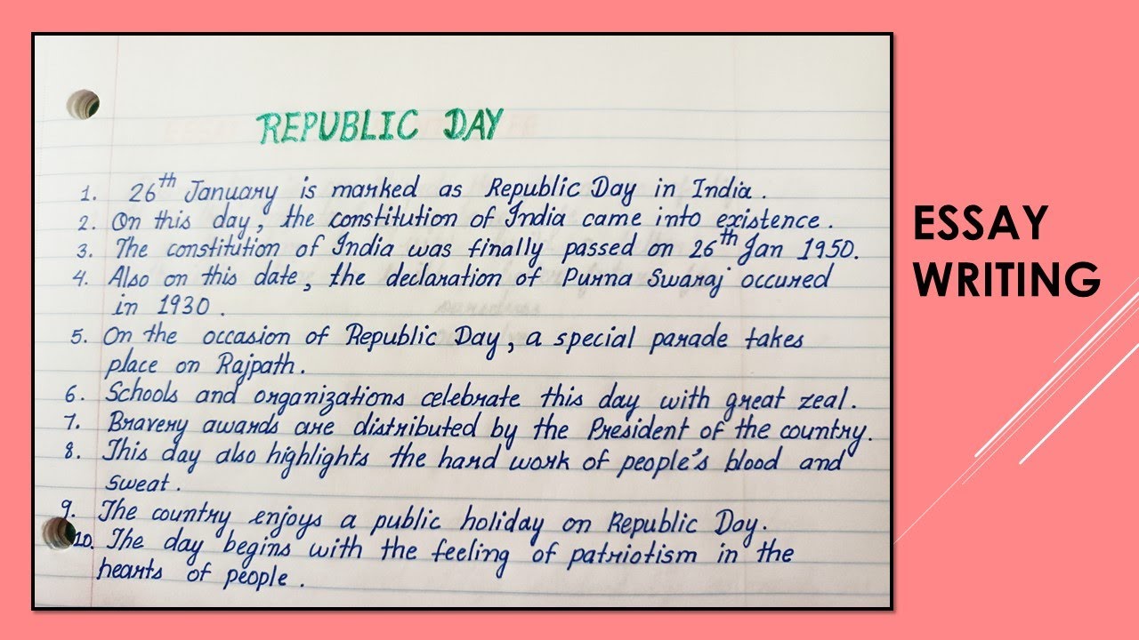 Write an Essay on Republic Day|| 10 lines Essay|| Essay Writing || Republic Day || 26th January