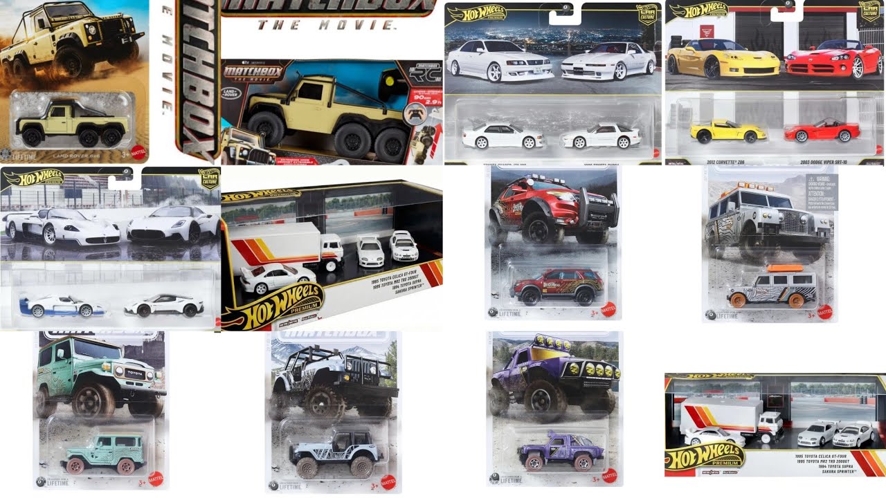 Новые наборы Hot Wheels Premium (2 штуки), набор Hot Wheels Toyota Diorama Box Set, и другие това...