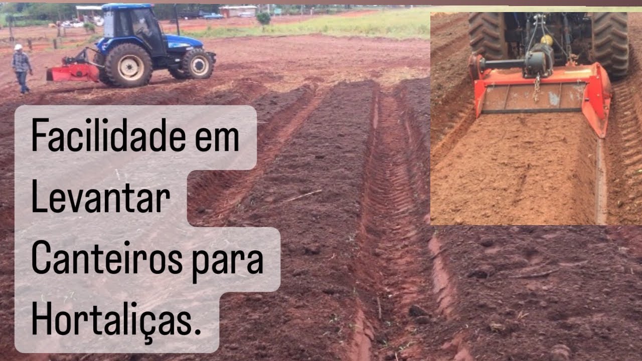 Levantando canteiro para hortaliças - ENCANTEIRADORA LAVRALE