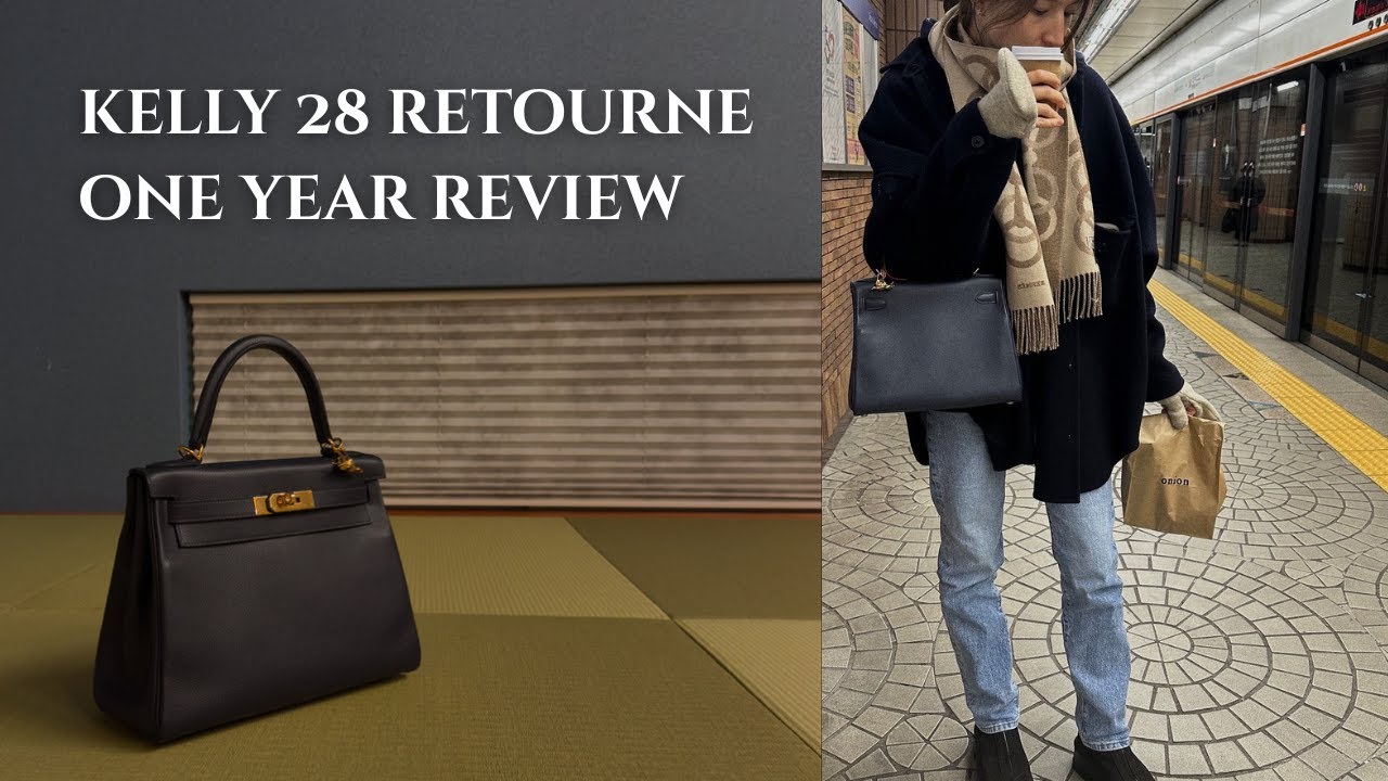 ONE YEAR REVIEW: Hermes Kelly 28 Retourne | Wear & Tear? | What's in my Bag