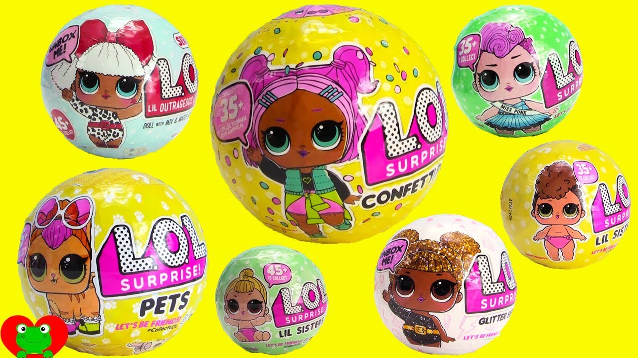 LOL Surprise Dolls Confetti Pop Series 3, Glitter, Pets, Lil Sisters, Series 1, 2, 3