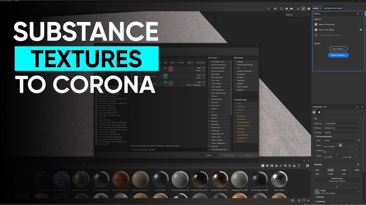 How to create tileable textures in Substance Painter for 3DsMax/Corona