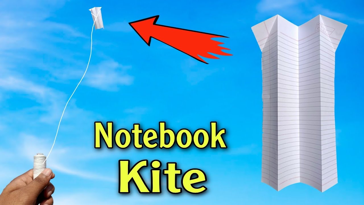 how to make notebook kite, notebook paper flying kite, how to make simple kite, patang kese banaye