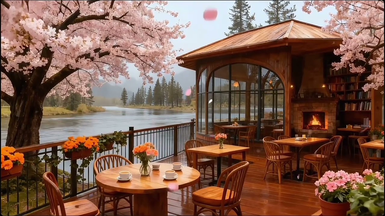 Smooth Jazz Cafe on a Spring Day ~ Cozy Jazz Piano Music to Relax Your Mind