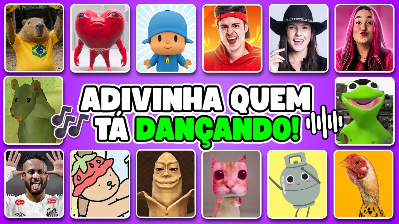 ADIVINHE QUEM TÁ DANÇANDO!! 💃🎶 Ay Mi Gatito Miau Miau, Pocoyo, Rato Milton, Enaldinho, Ó U Gás