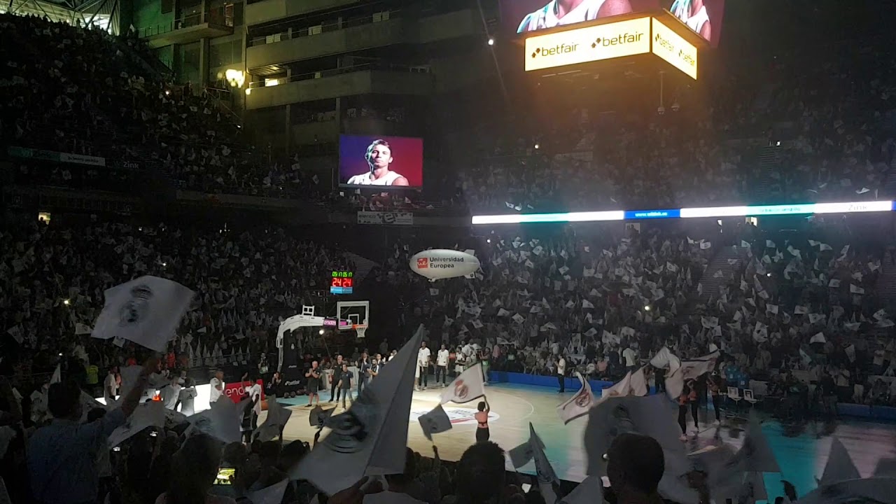 Presentación del Real Madrid en el primer partido de la final ACB