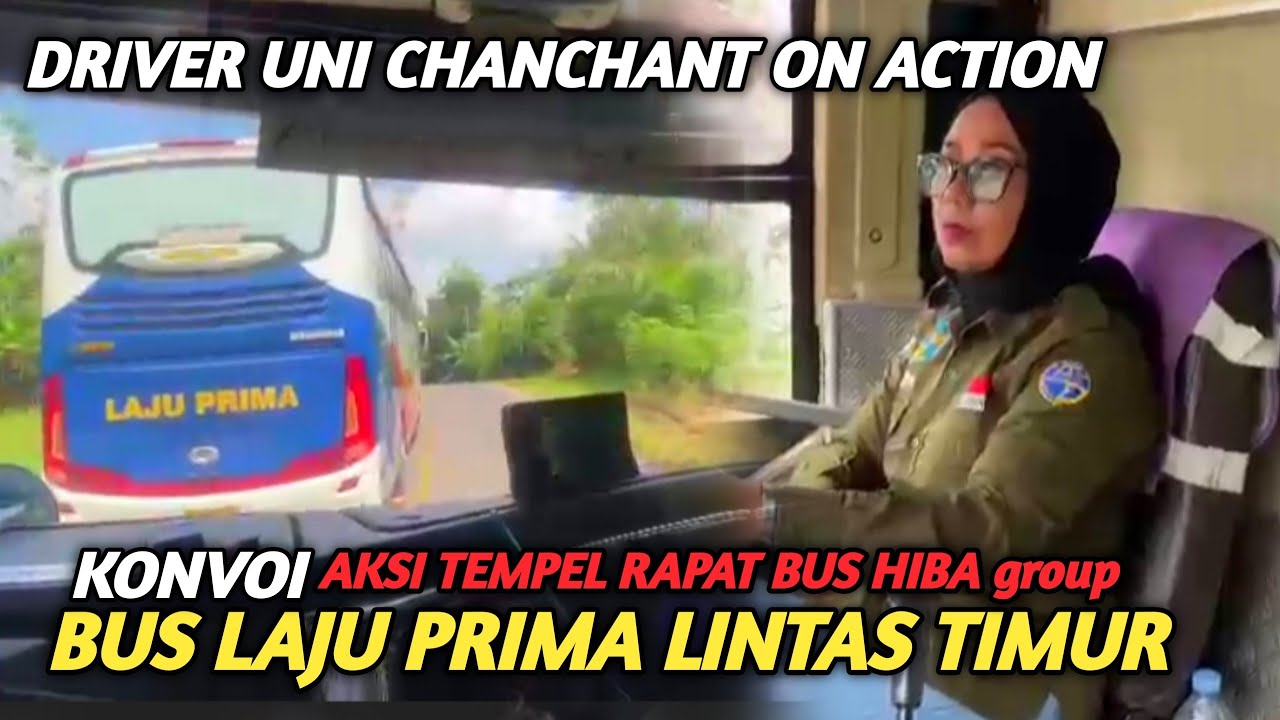 AKSI DRIVER WANITA CANTIK SUMBAR‼️ KONVOI DUO BUS LAJU PRIMA LINTAS TIMUR