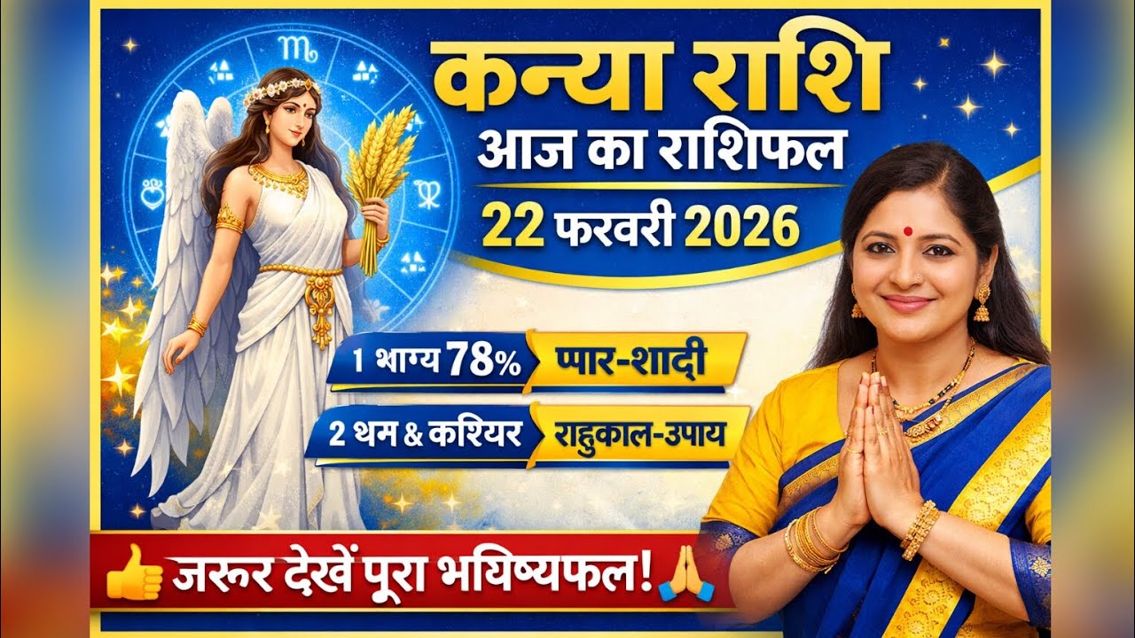 कन्या राशिफल 22 फरवरी 2026 | Kanya Rashi 22 February 2026 | आज का कन्या राशिफल