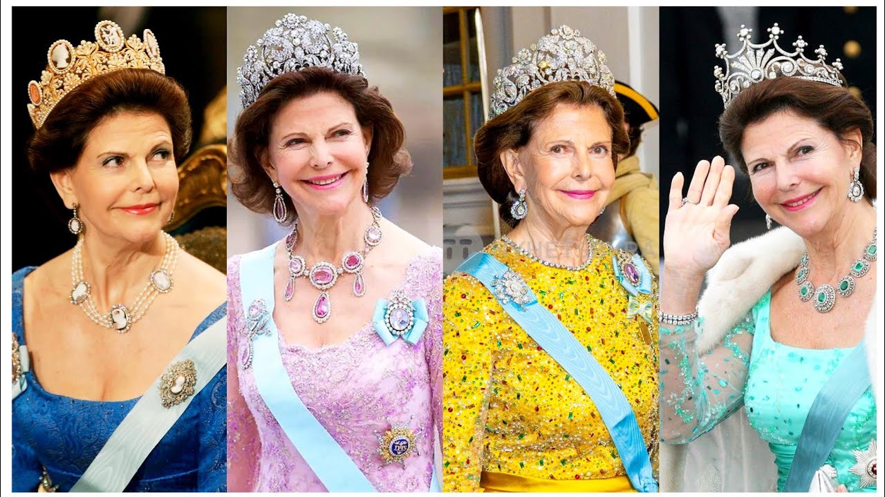 💙🩷💛Queen Silvia Of Sweden Looking So Gorgeous IN Royal jewellery collection||Royal Crown Design