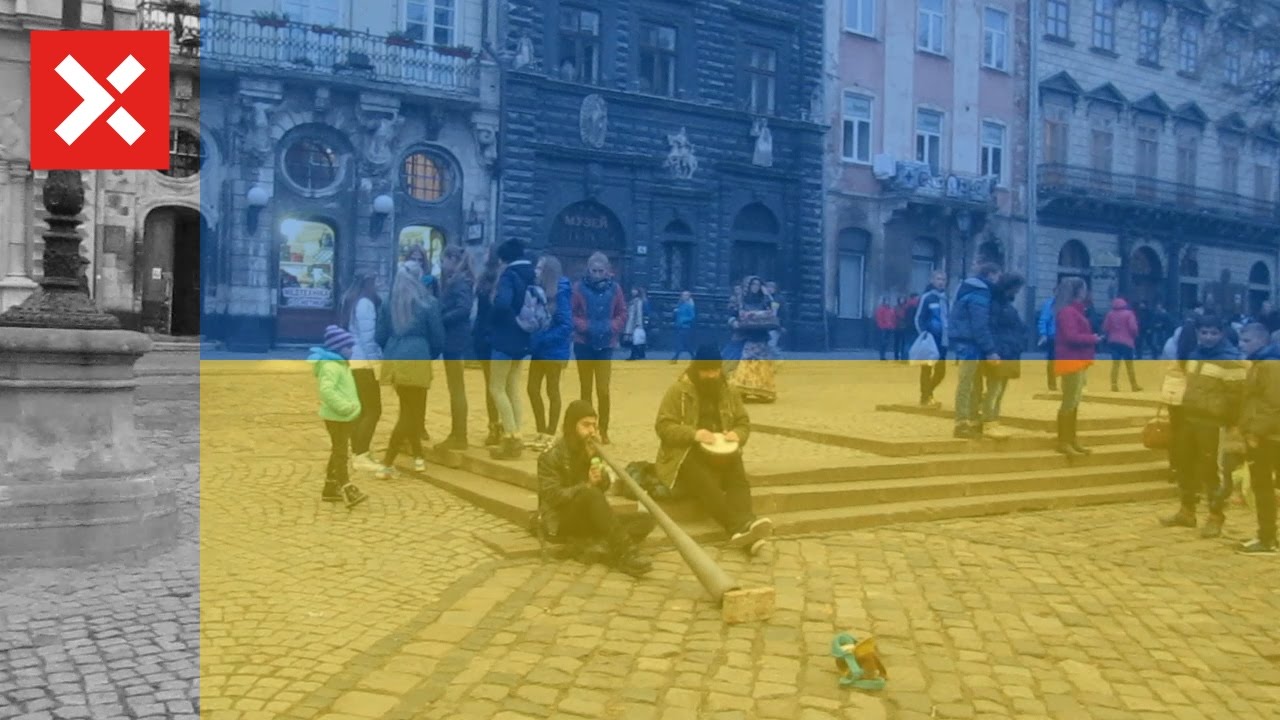 Lviv street musicians at Rynok Square. Lviv, Ukraine.
