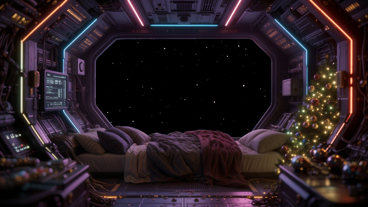 Christmas in space 🎄 10 Hours Interstellar Deep Brown Noise for Sleep & Focus | 4K 60fps