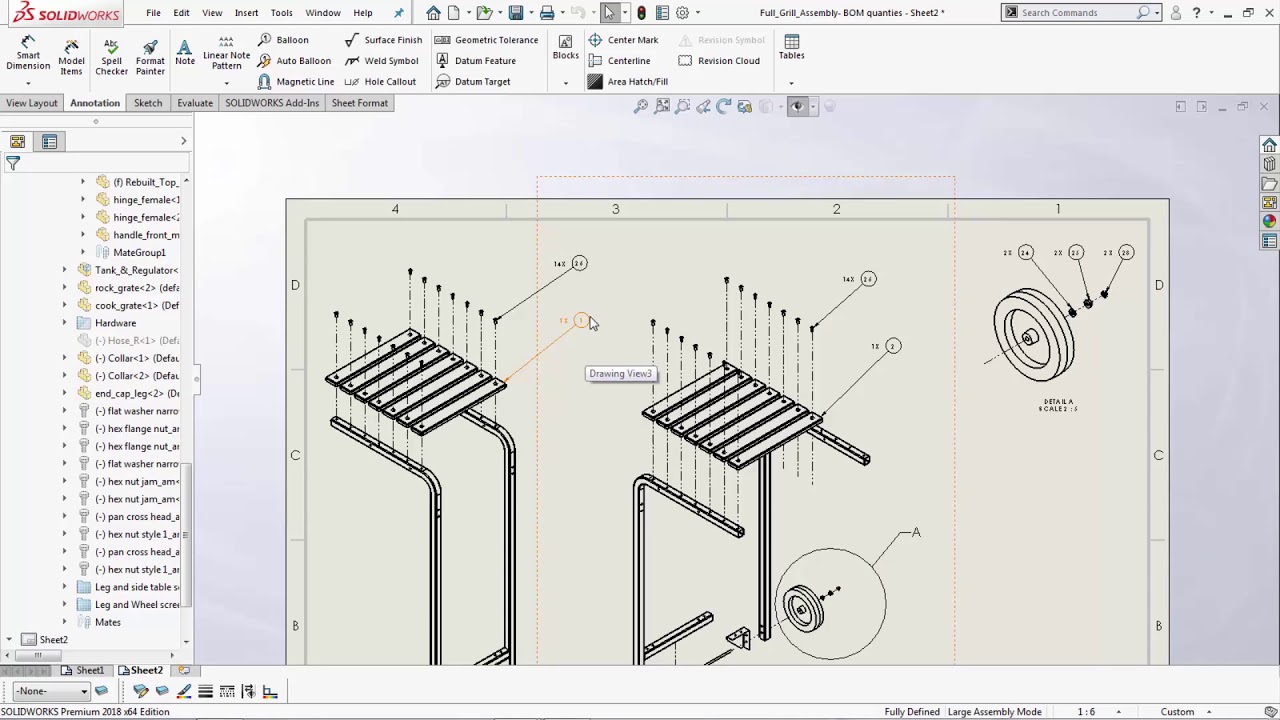 SOLIDWORKS - Balloon Quantities