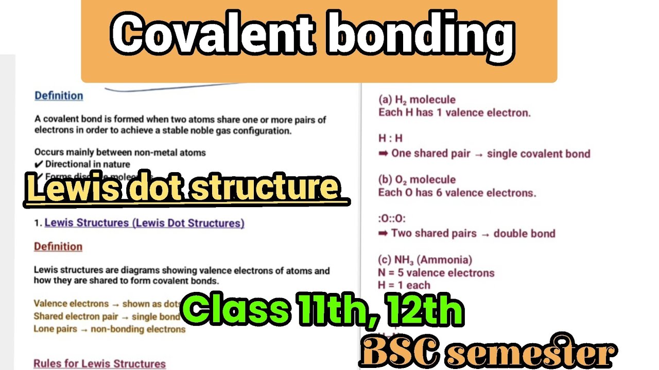 Lewis dot structure #chemistry #class12th #class11th #bscsemester # covalent bonding #notes
