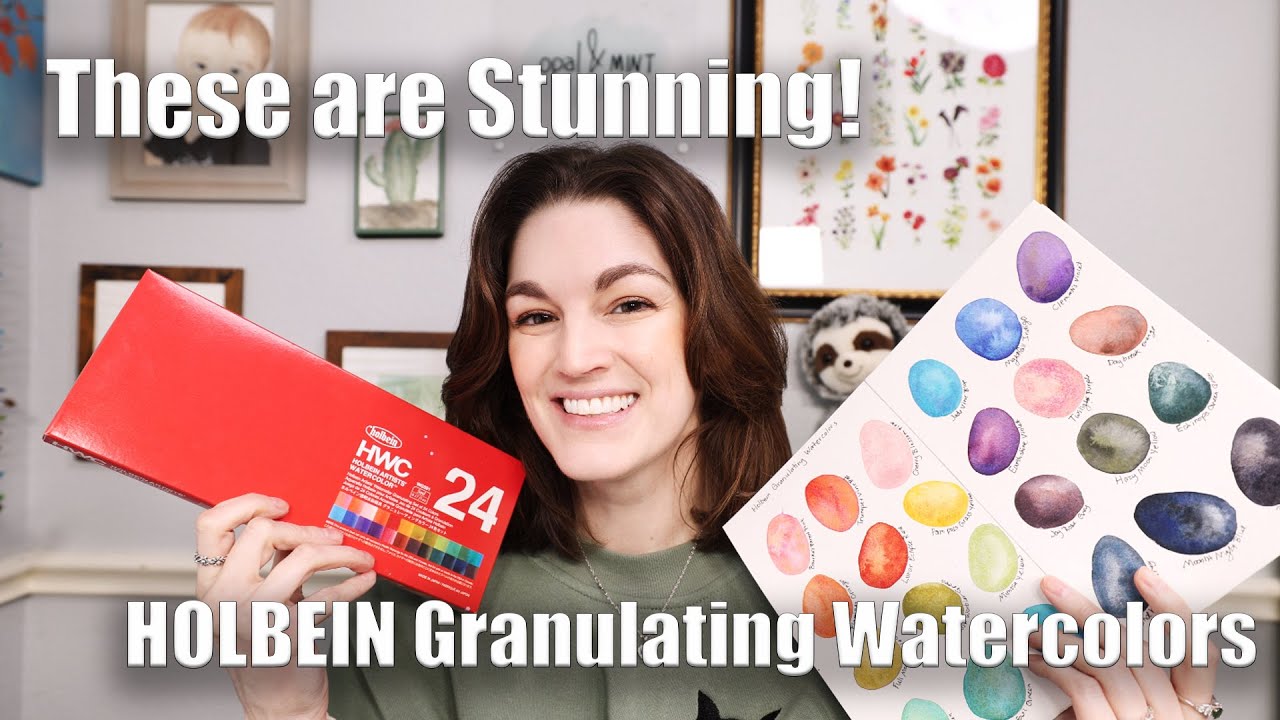 HOLBEIN Granulating Watercolor 24 Set - Let's Swatch Them Together!