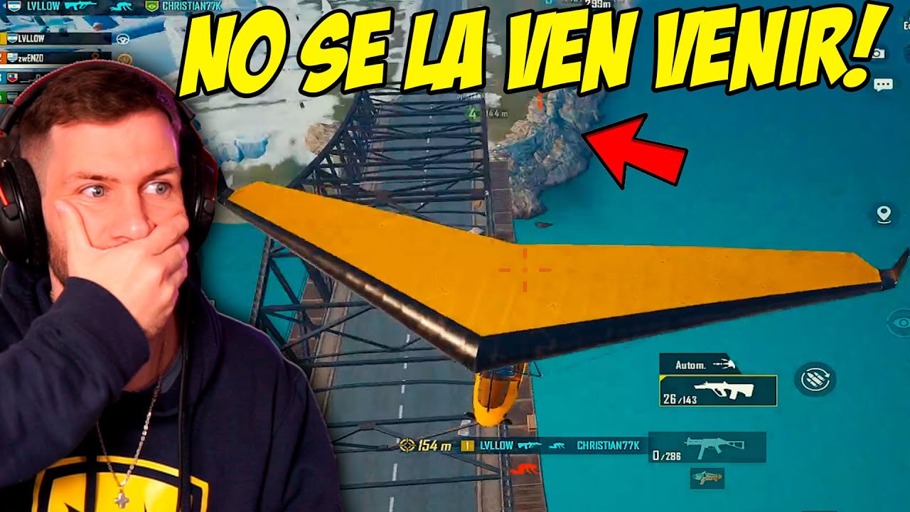 TODA LA PARTIDA VOLANDO EN EL PLANEADOR DE PUBG MOBILE PERO...