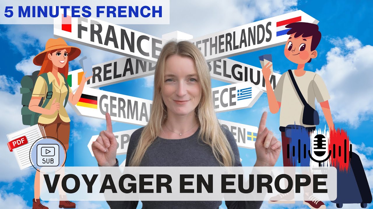 Voyager en Europe - Traveling in Europe | 5 Minutes Slow French with French and English Subtitles