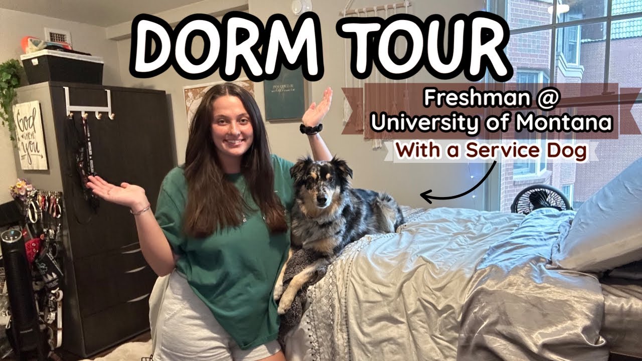 Dorm Tour @ University of Montana with a Service Dog ||2023 College Freshman