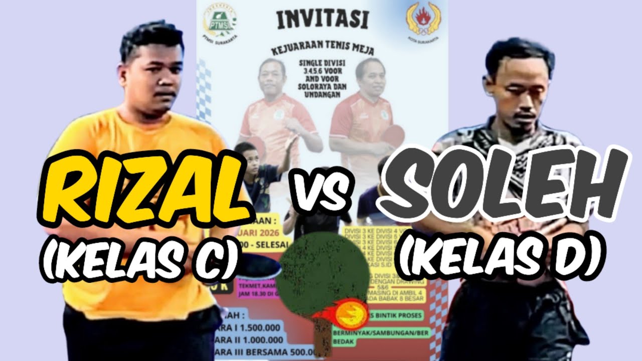 RIZAL (SPSO) vs SOLEH (Pantisuko) 🏓🏓 Babak Lanjutan Invitasi Tenis Meja Bolamas
