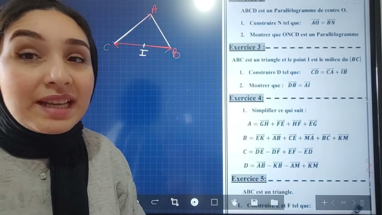 Contrôle N°1 S2 MATHS 3AC (Vecteurs et Translation)