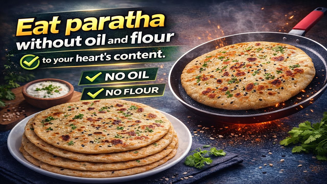 No Oil or Flour? Insanely Soft Fluffy Paratha That Fills You Up! 😍🥞 (Healthy Hack)