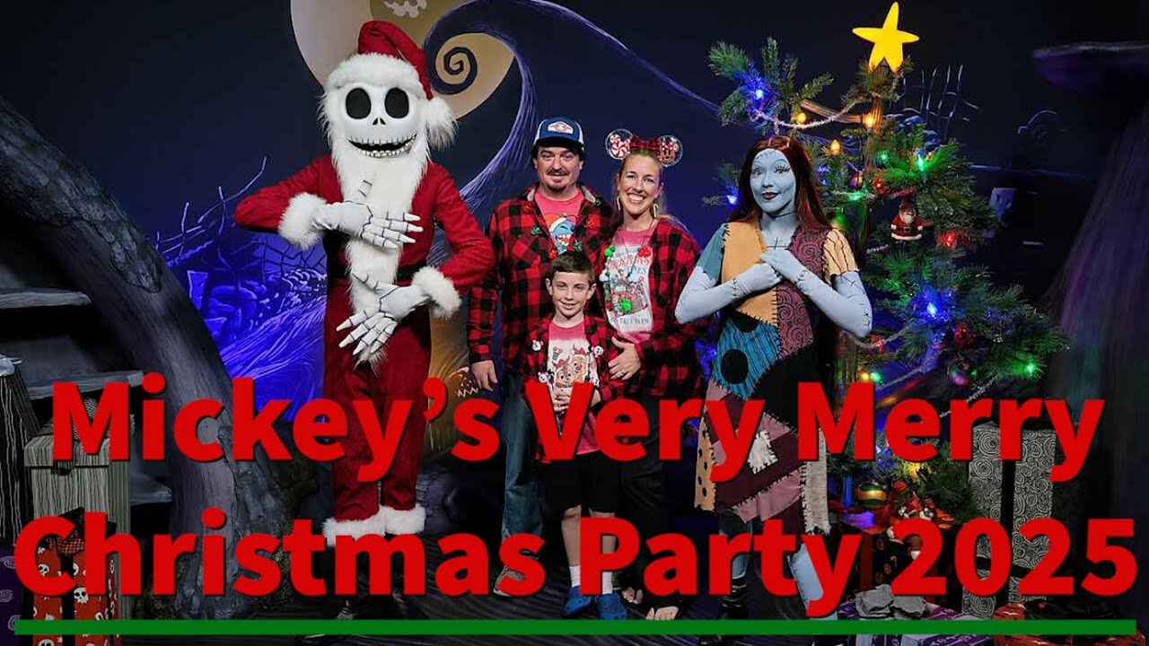 Карта и расписание рождественской вечеринки Микки Мауса в Диснейленде в 2025 году.