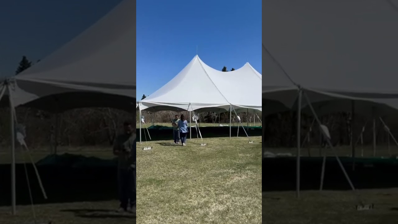 Pole tent set up