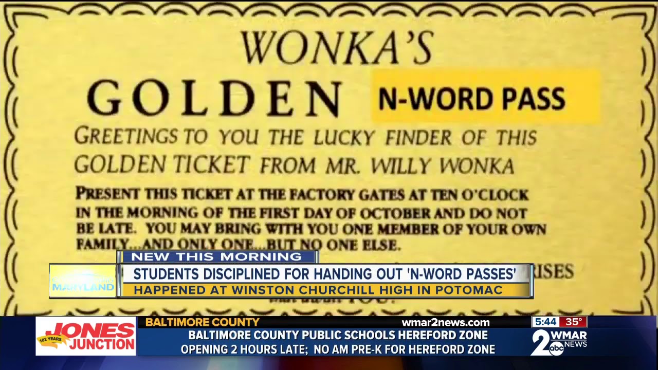 Racist Students Caught Handing Out N Word Passes At Winston Churchill High In Potomac,MD